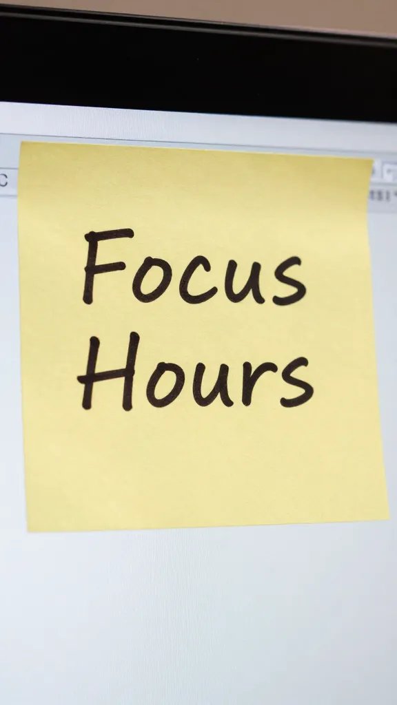 Closeup of a sticky note on a monitor with 