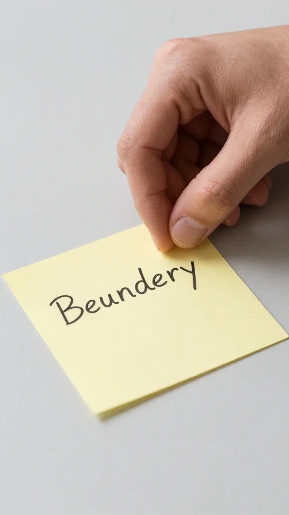 Closeup of a hand placing a boundary note on a table