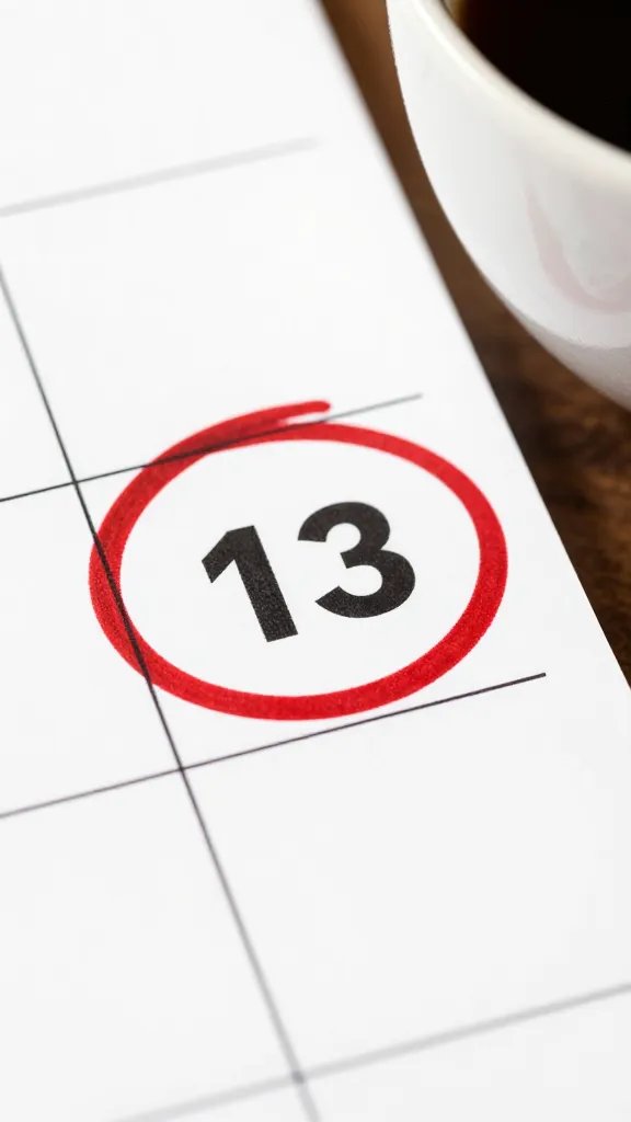 closeup of a calendar page with bold deadline circled and a coffee cup nearby