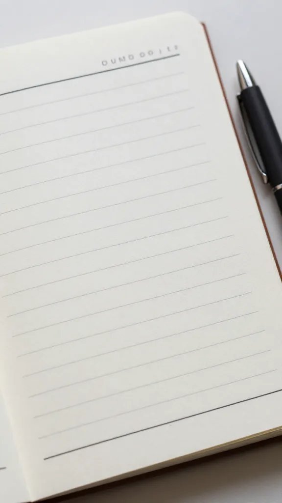 Closeup of a boundary-notes journal and pen on desk
