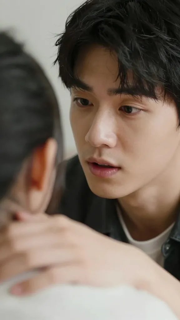 closeup of one partner speaking softly to anxious partner