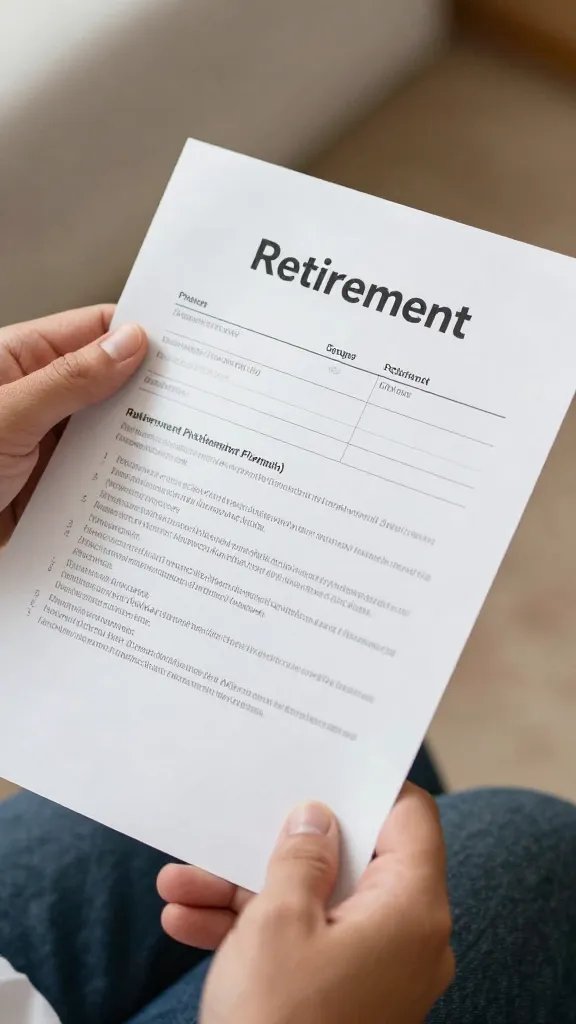 closeup of a couple's hands holding retirement planning document
