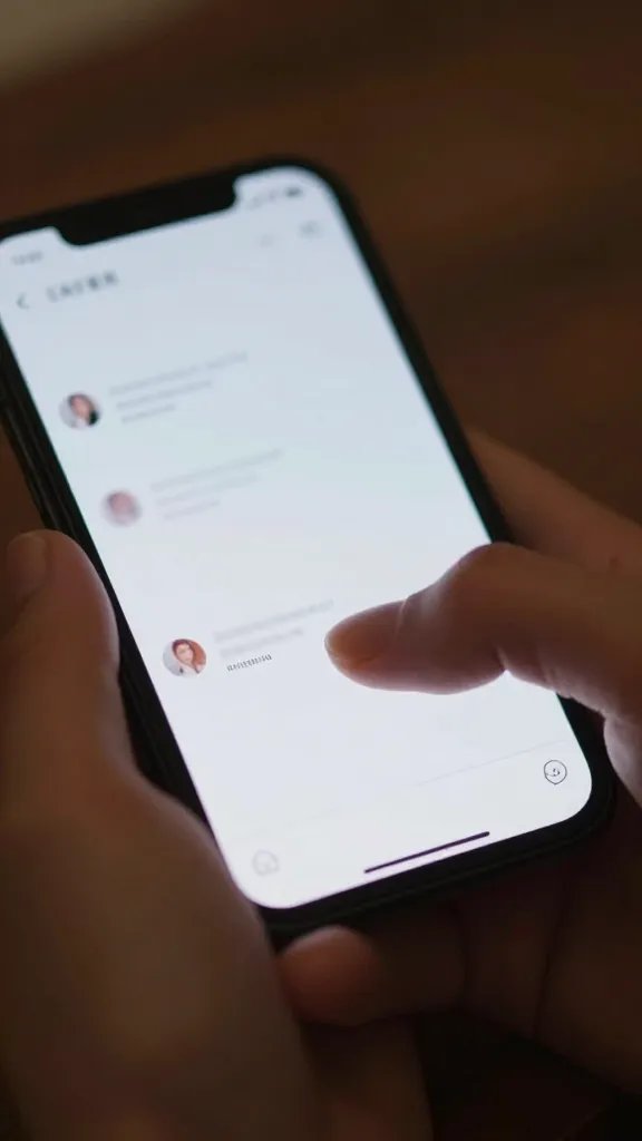 Closeup of a person typing on a smartphone with blurred password fields on screen
