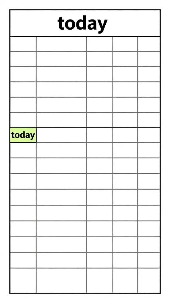Closeup of a clean, single chore chart with a highlighted 