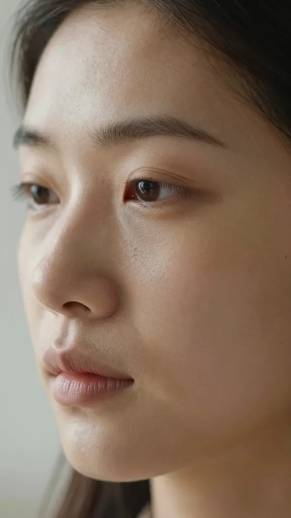 Closeup of a calming, listening partner’s face, eyes attentive
