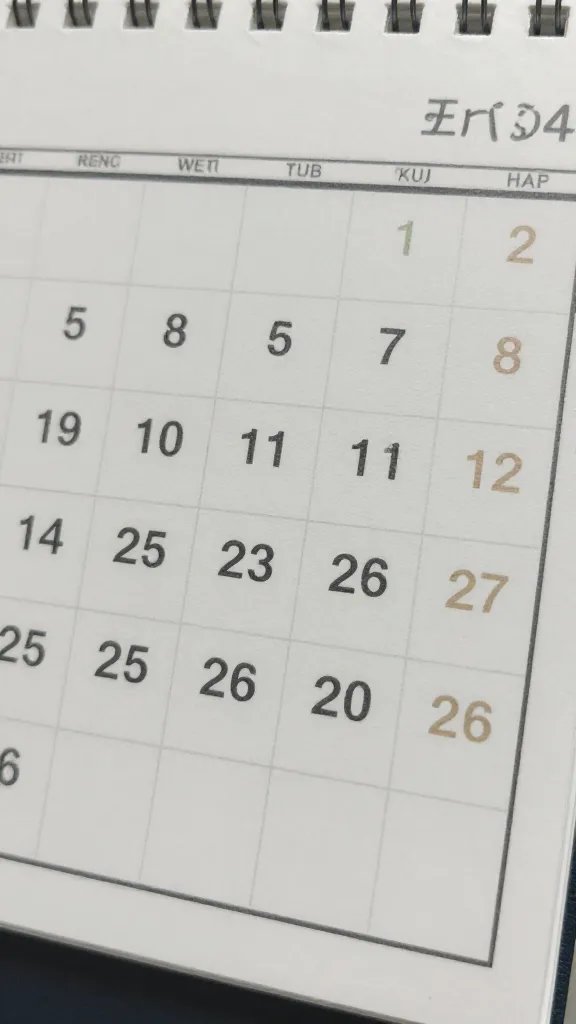 Close-up of a single glass calendar with a highlighted date
