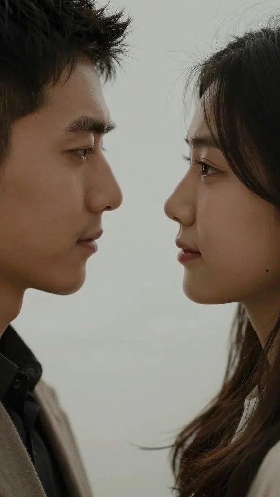 Focused portrait of a couple listening intently to each other