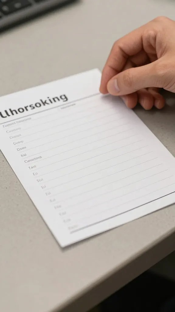 Closeup of a hand leaving a folded chore list on a counter
