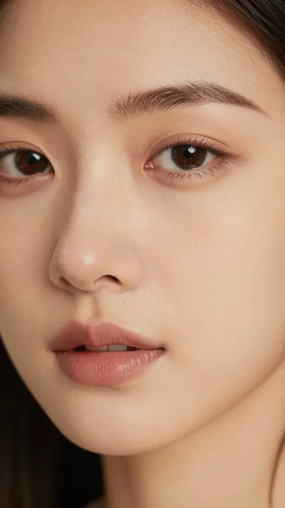 closeup of a single thoughtful face, gentle expression, warm tones