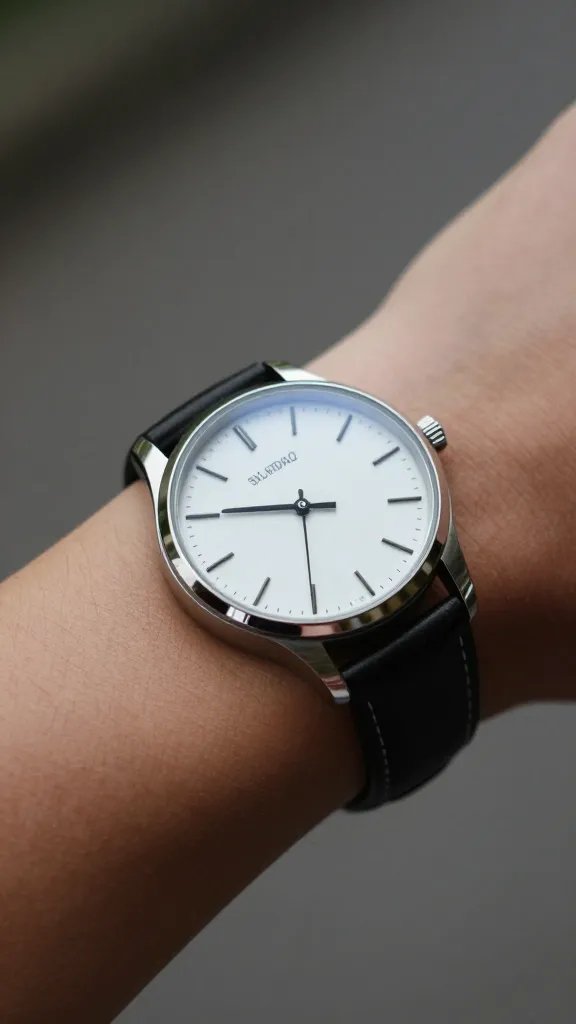 closeup of a lone person’s wristwatch showing a quiet Sunday time split