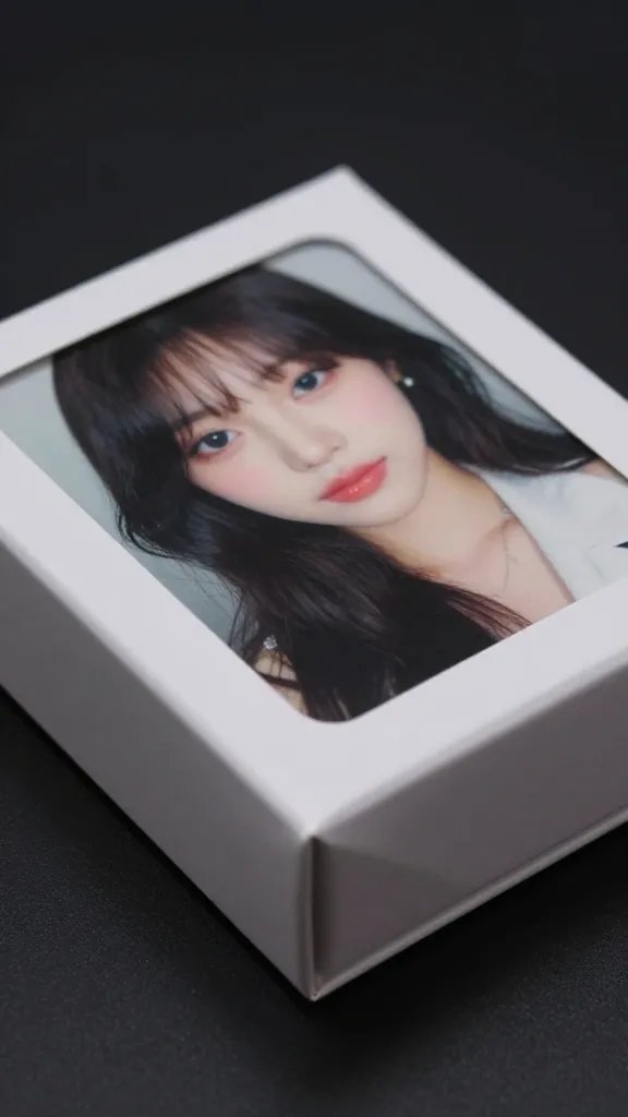 Closeup of a single keepsake box with a single photo on lid