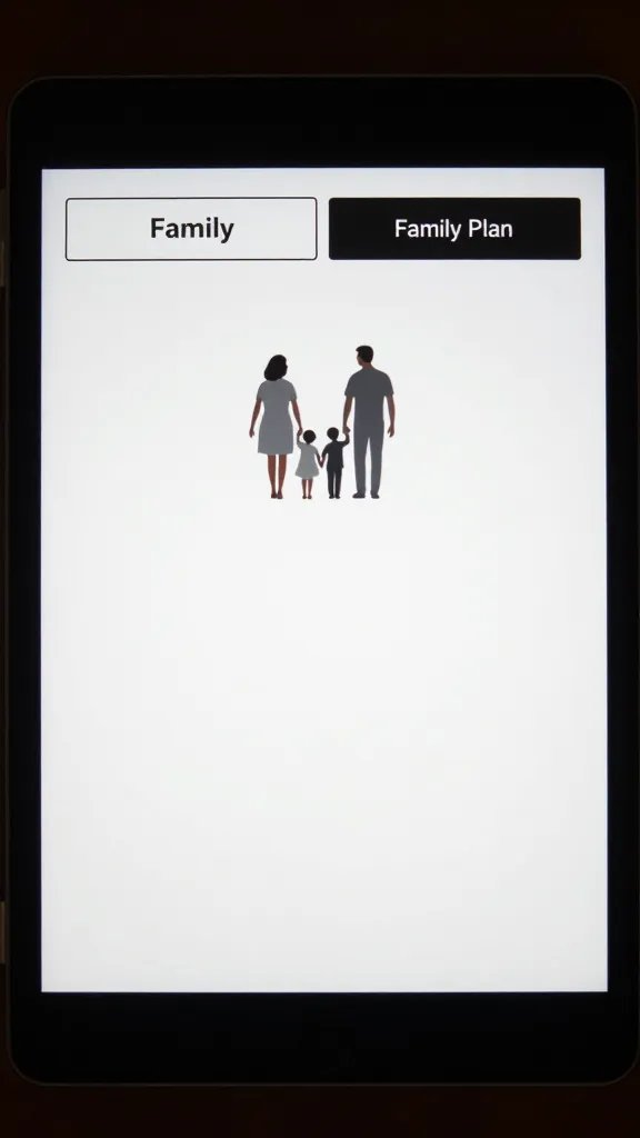Closeup of two tablets showing a single family plan on screen