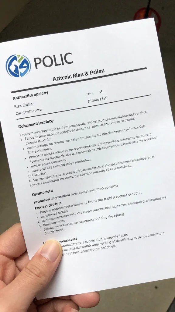 Closeup of a single adult couple’s policy brochure held by one hand, focused text