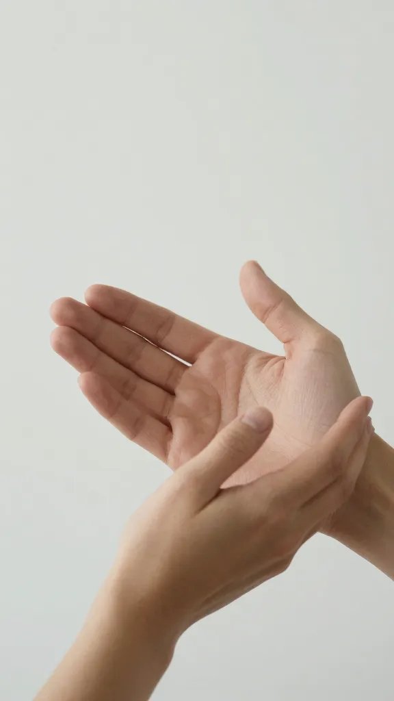 Closeup of a calm, empathetic conversation hand gesture between two adults