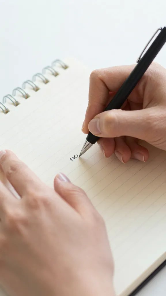 Closeup of a single woman’s hands writing a budget note on a notepad