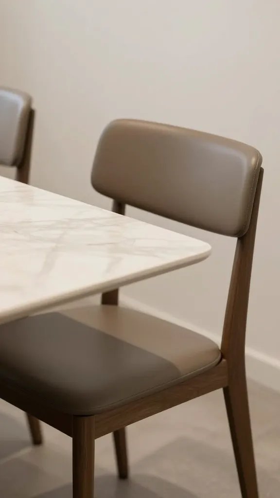 Closeup of a single chair at a table set for one