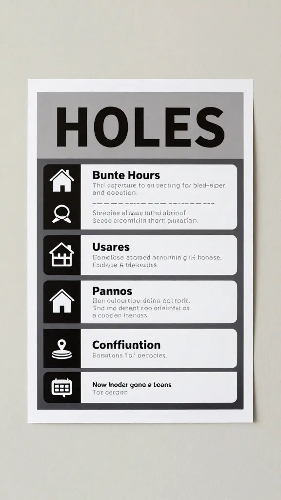Closeup of a single house rules poster on a wall with a neutral background