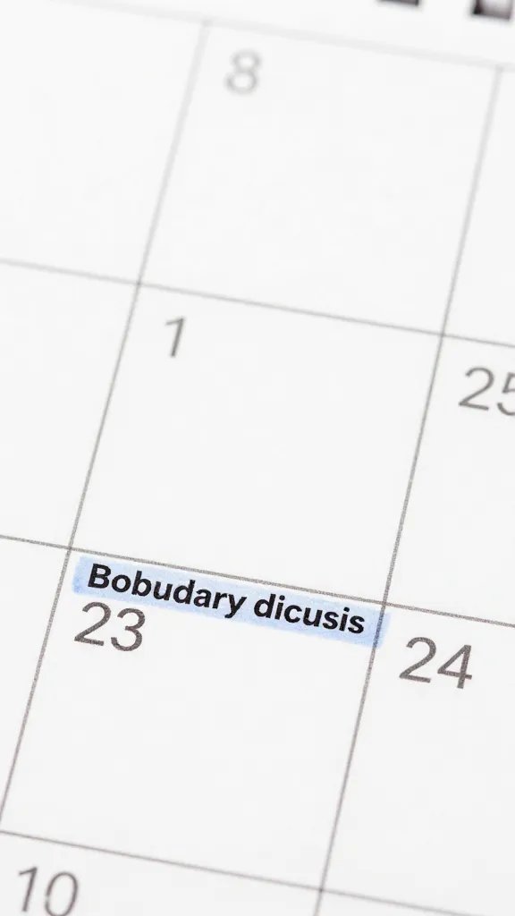 Closeup of a calendar with a scheduled boundary discussion marked
