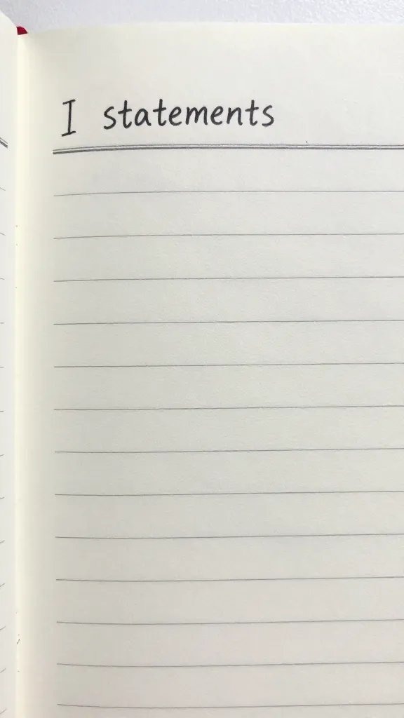 Closeup of a single journal page with “I statements” written clearly