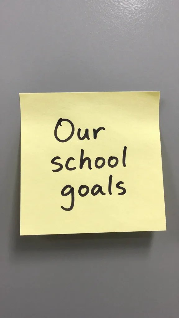 closeup of a sticky note on a fridge with 
