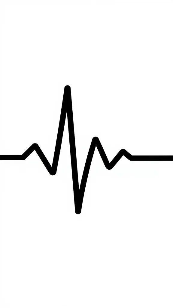 Closeup of a single heartbeat line on a white background symbolizing dialogue balance