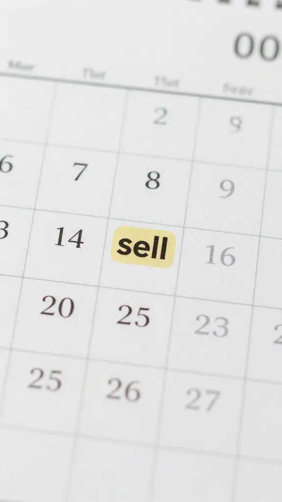 closeup of a minimalist calendar with a 
