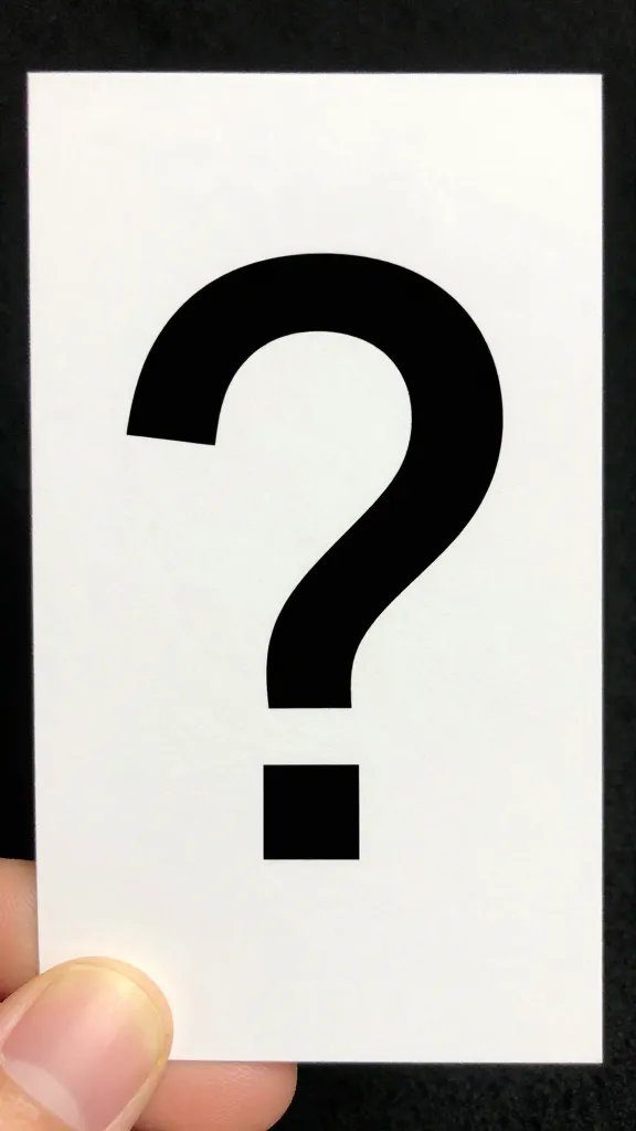 Closeup of a calm, open-ended question card being held