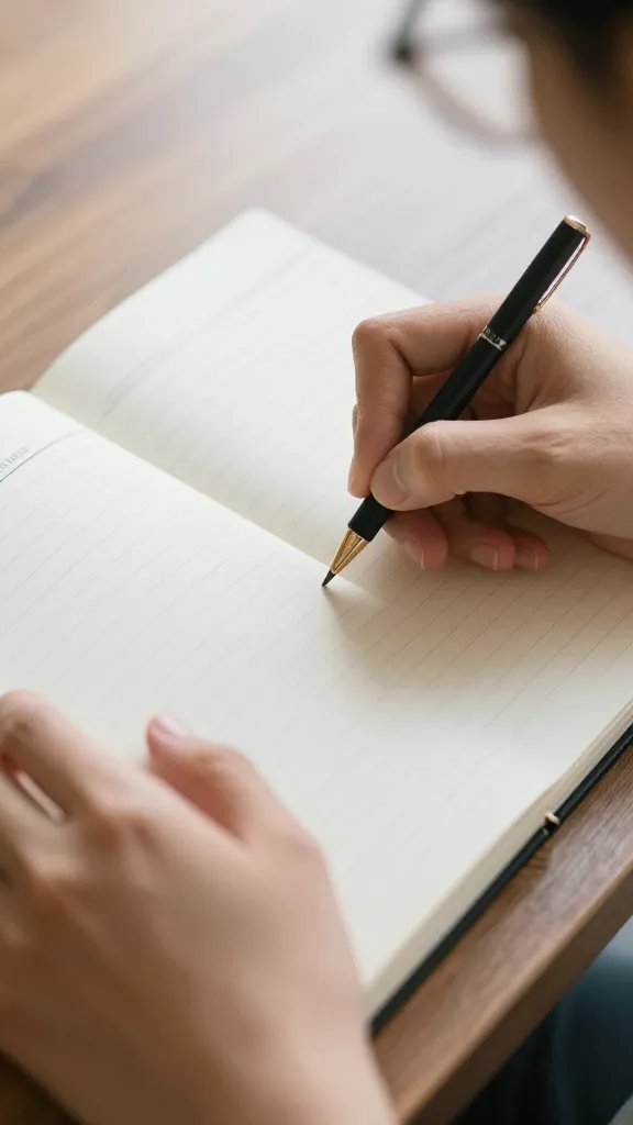 closeup of a couple discussing budget notes on a notebook