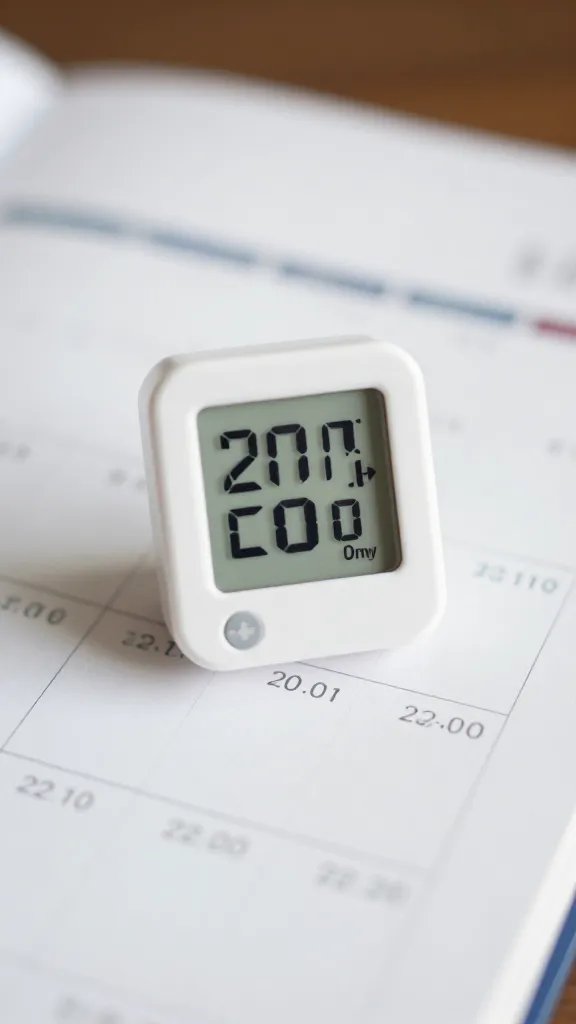 Focused shot of a calendar page marked with a 20–30 minute timer