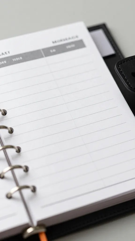Focused shot of a single budget planner with mortgage tabs