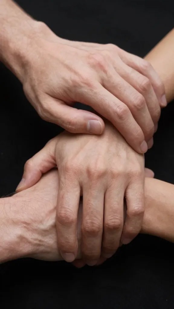 closeup of hands resting apart after argument