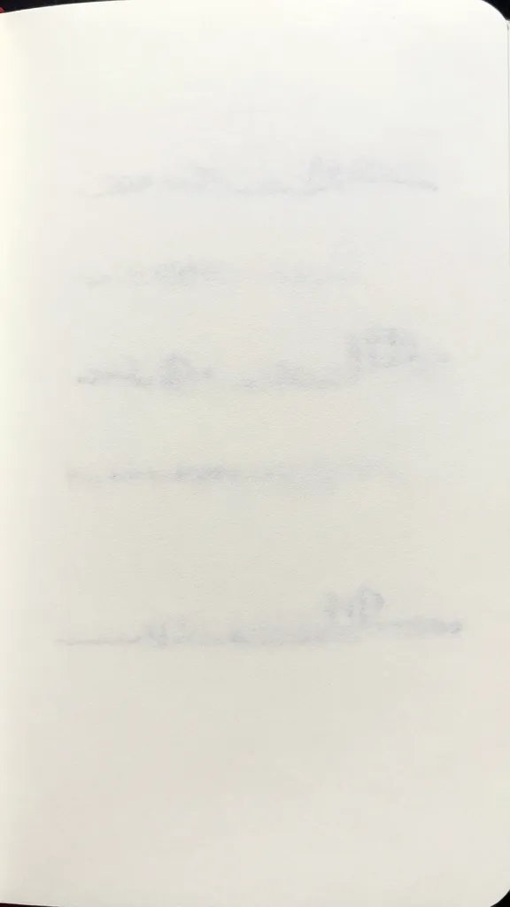 closeup diary page with handwritten ink smudges