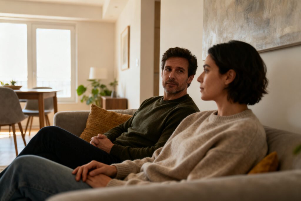 A couple relaxing together