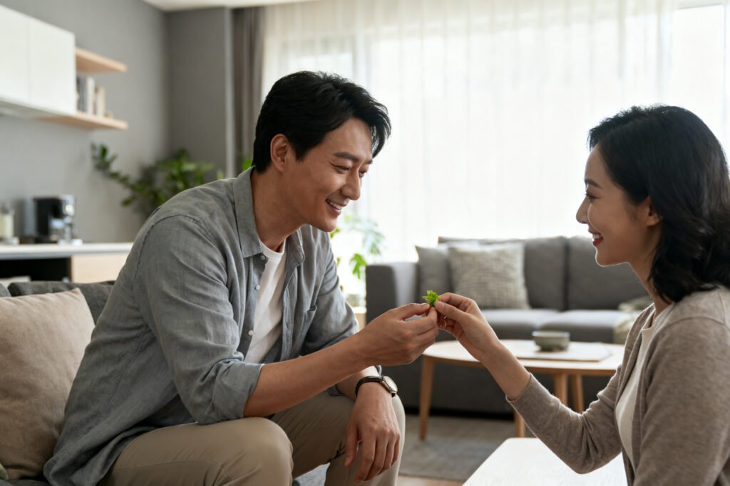 A small tender gesture between partners