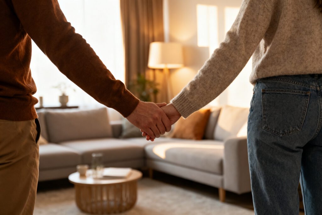 A reassuring hand-hold