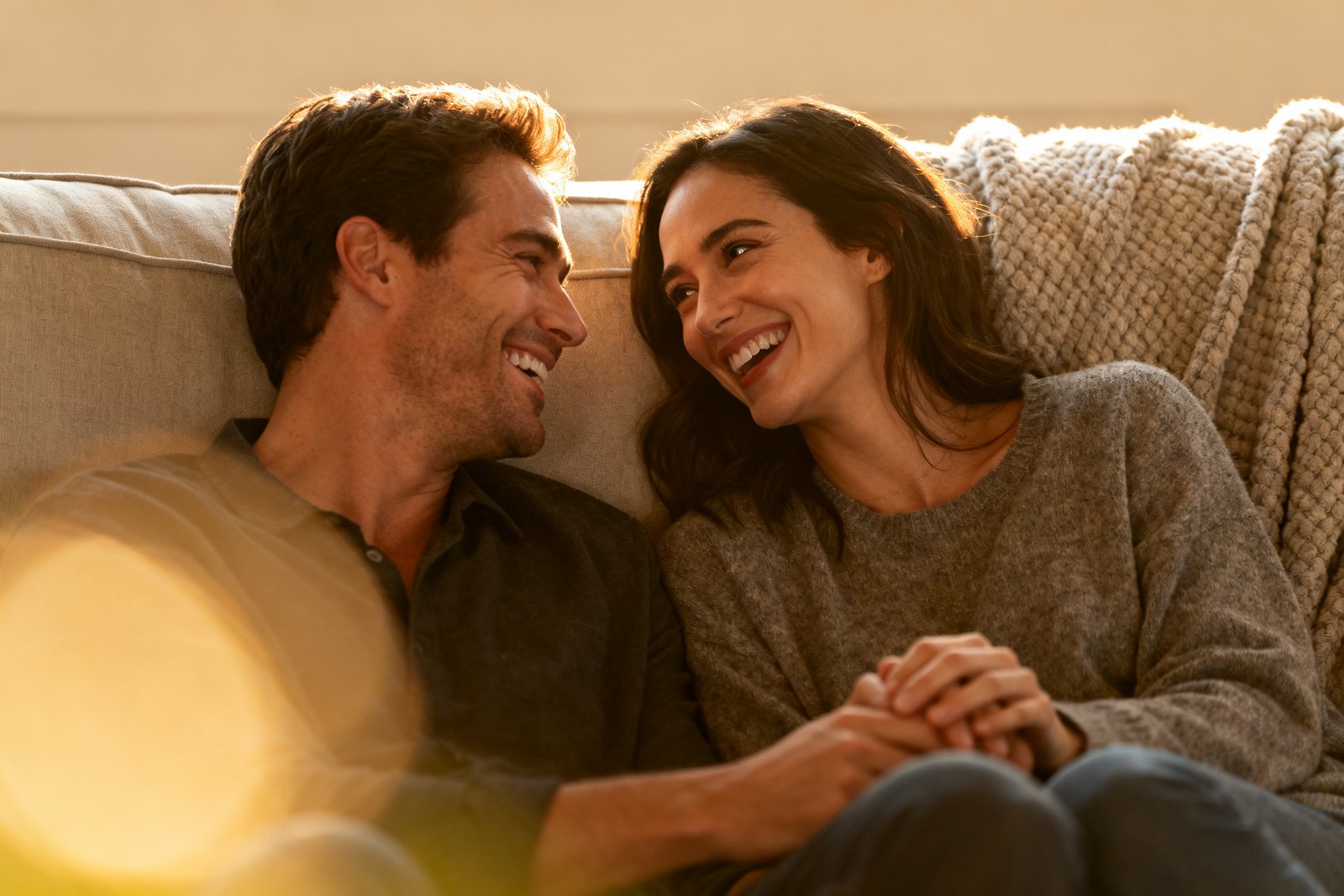 Couple sharing an inside joke