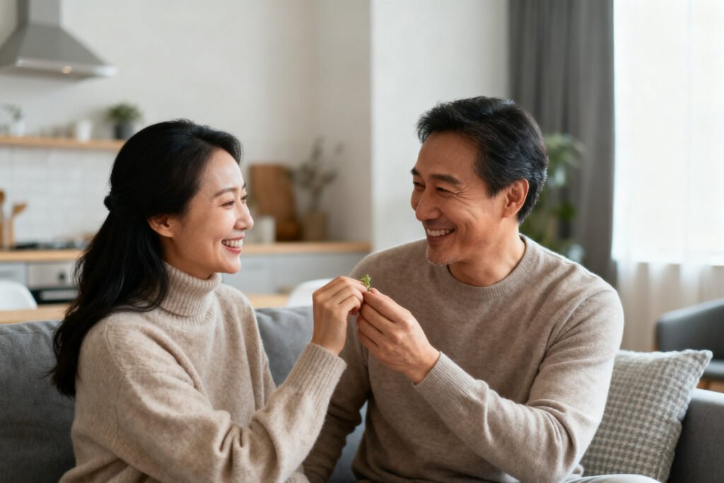 Partners connecting over a gesture