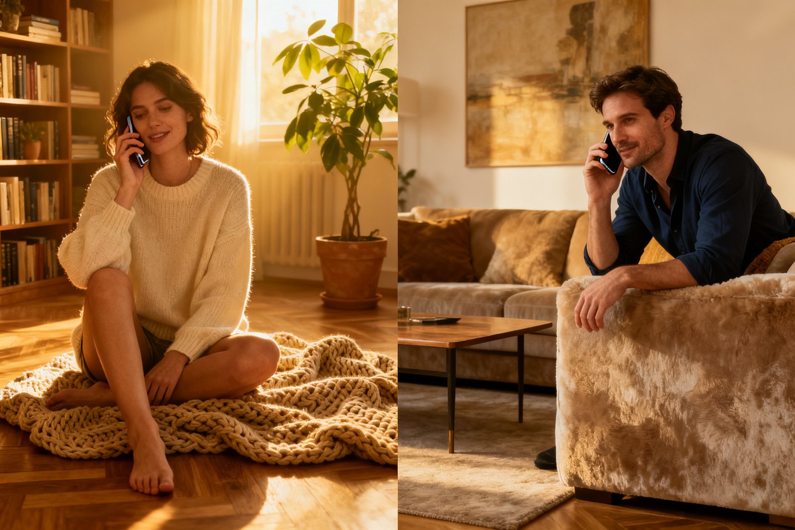 Long-distance couple staying connected