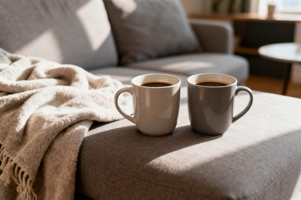 Cozy couch setup for a heart-to-heart talk