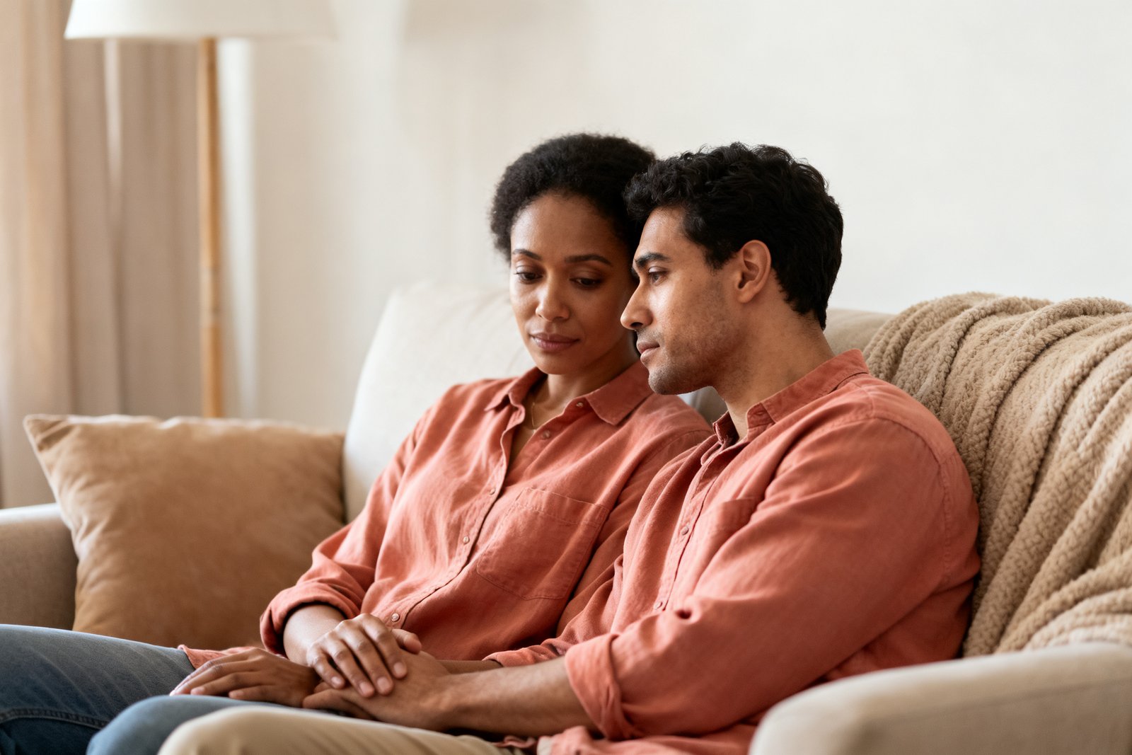 A couple sharing a calm, understanding moment