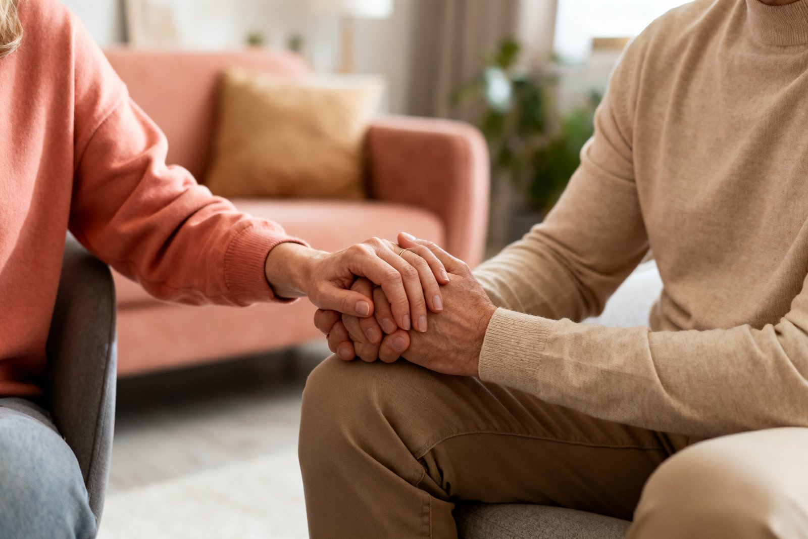 A reassuring hand-hold symbolizing rebuilt trust