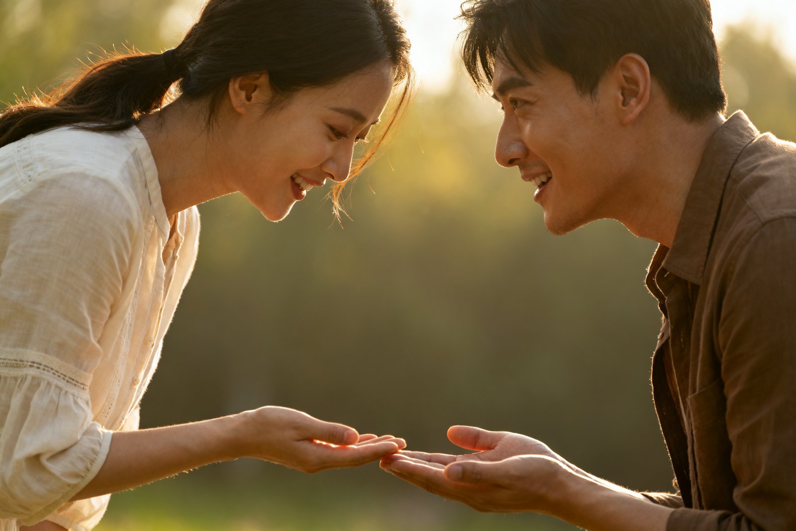 Couple reconnecting during a sincere talk