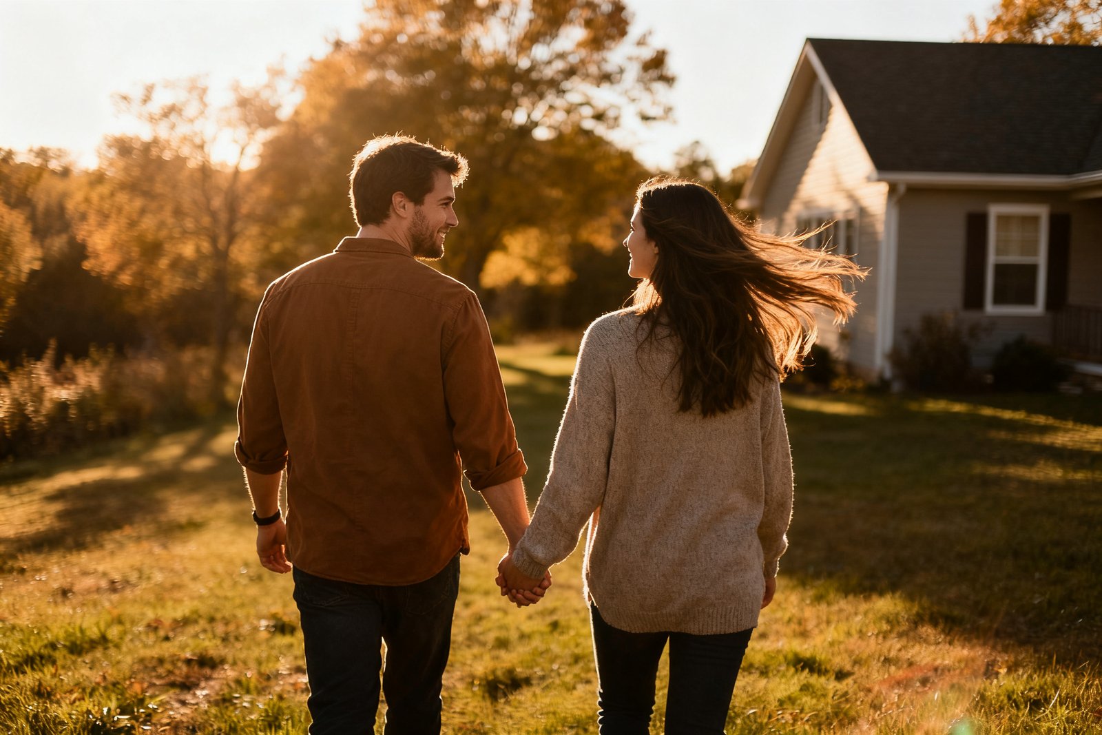 Couple taking a walk together