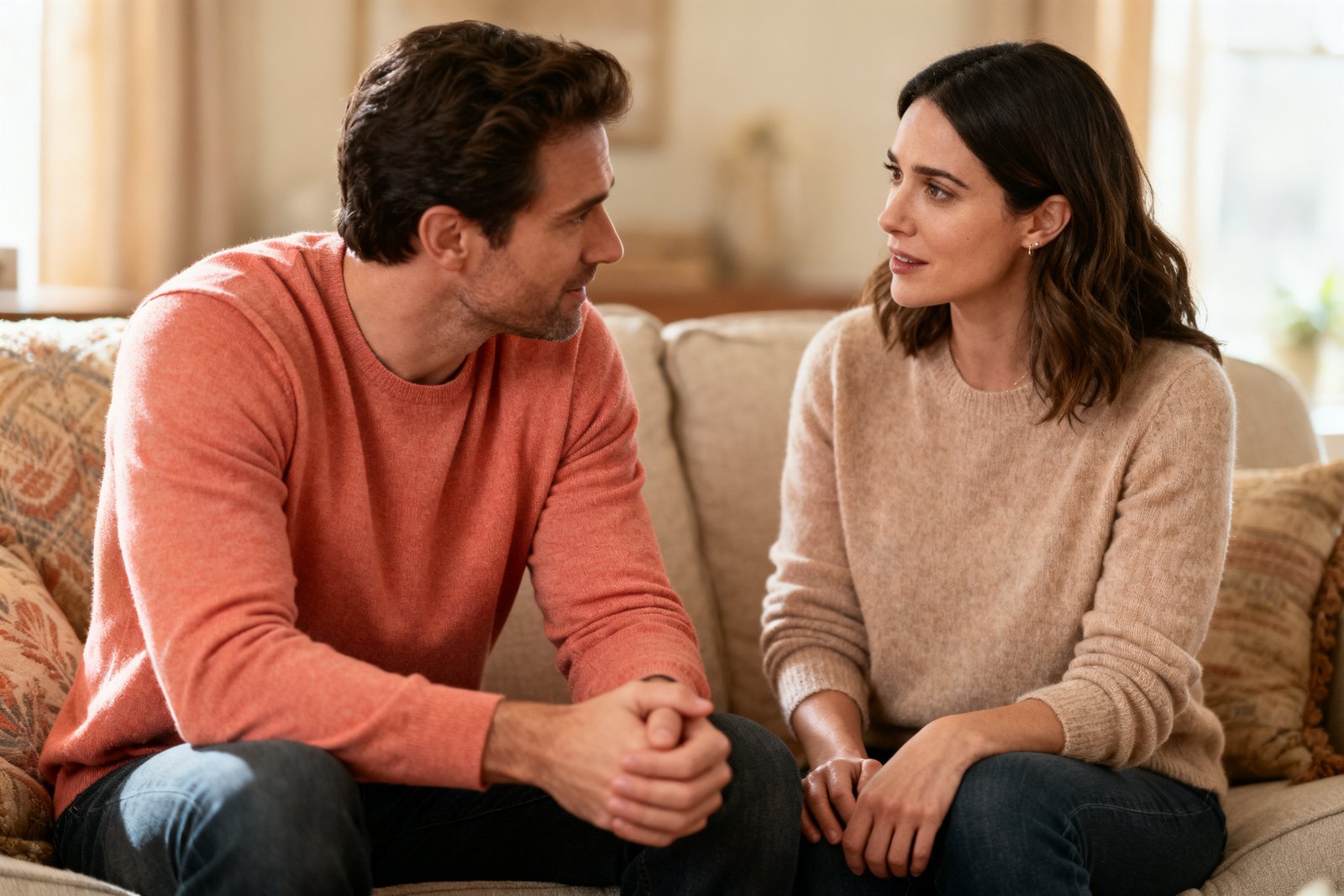 A couple in an open, respectful conversation
