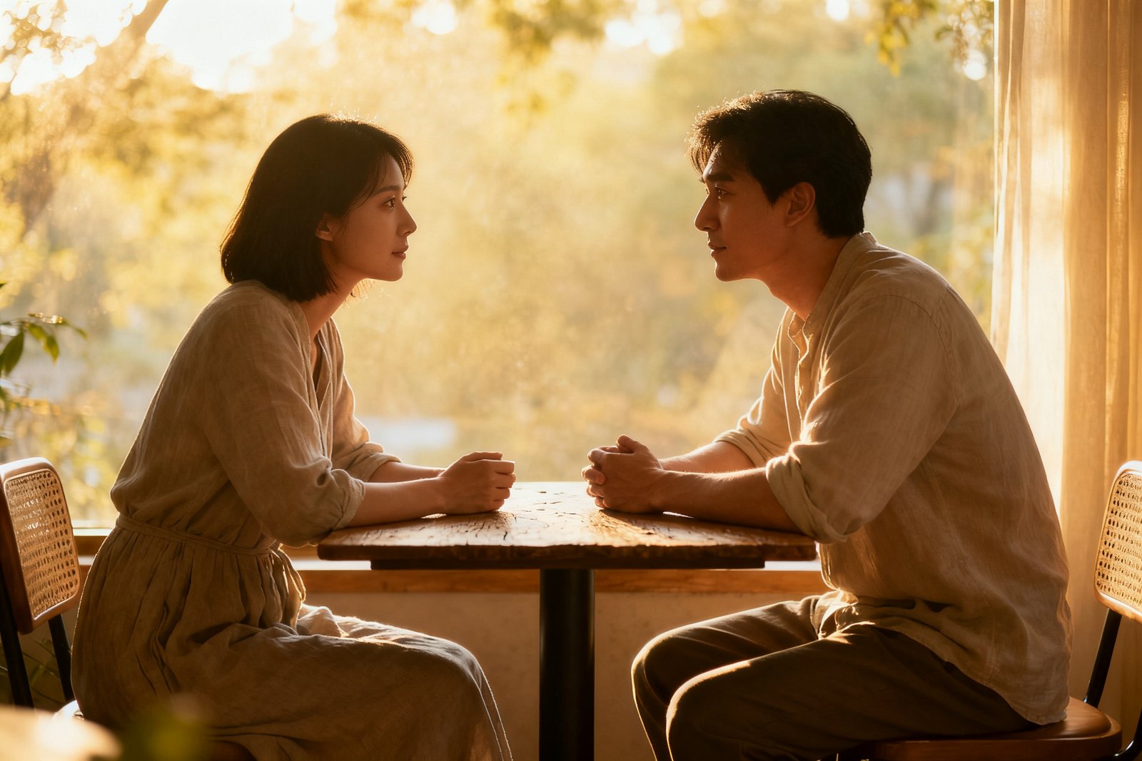 Couple talking with mutual respect