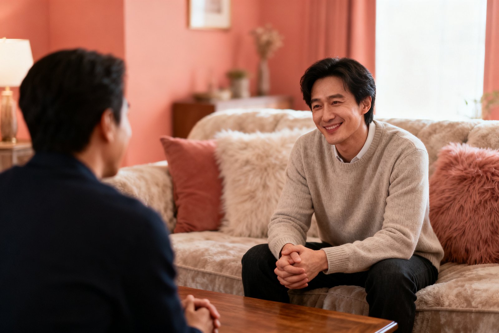 A person nodding warmly while listening to their partner
